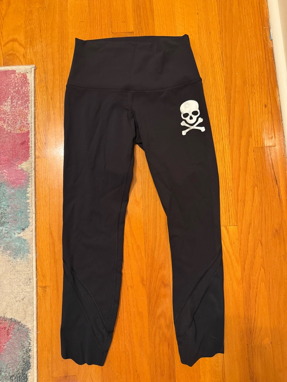 lululemon athletica Black Kids Leggings with White Skull